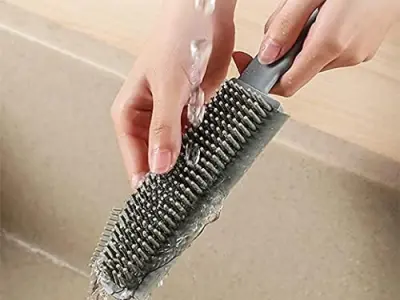 HOKISTY 3 in 1 Multifunctional Cleaning Brush Kitchen Bathroom Countertop Floor Window Silicone Cleaning Brush Crevice Brush Scraper Brush Cleaner