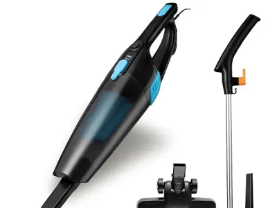 KENT Dash Vacuum Cleaner | 600W | High Suction Power >16 kPa | Cyclone5 Technology and HEPA Filter | Bagless Design | Ideal for Floor, Curtain, Carpet, Sofa & Car | Black & Blue