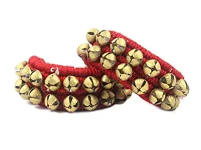 UAPAN MetalCraft Ghungroo Red Pad 2 Line, Ghungru 2 Line Red Pad, Red Pad Ghungroo 2 Line