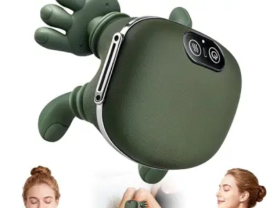 TEKCOOL Bionic Heated Massager, Wireless Portable Shiatsu Neck and Back Massager, Electric Deep Tissue 4D Kneading Massage, Simulated Human Hand Design for Pain Relief and Muscle R
