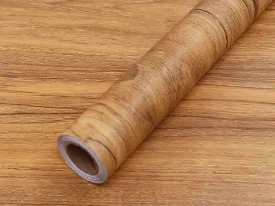 WISDOM Self Adhesive Vinyl Wood Grain Wallpaper for Furniture Vinyl Stickers Wooden Door Desktop Wall Papers Kitchen-Cupboard/Shelf Liner Sheet (16 x 48 Inch, Grain 01, Brown