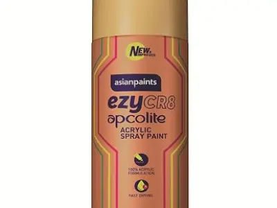Asian Paints ezyCR8 Apcolite Spray Paint with Acrylic Quick Dry High Gloss Gold Finish Multi-Purpose Multi-Surface DIY Aerosol Can for Car Bike Home Metal Wood Furniture Walls & Ar