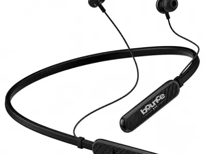 Bouncefit Sonic 144 Bluetooth Wireless Neckband, 35H Continuous Playback Battery, Deep Bass, Stereo Sound, HD Calls, Type C Fast Charging, Rich Audio, Earbuds with Mic Earphones (B