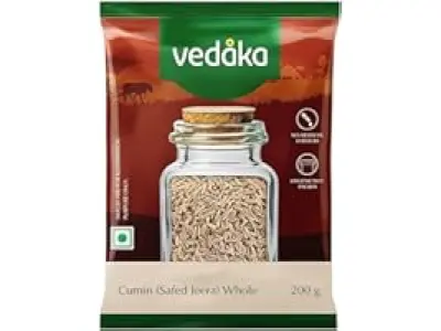 Amazon Brand - Vedaka Cumin (Safed Zeera) Whole | 200 g | Jeera Seeds | No Artificial Colours &