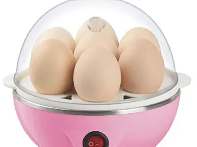 SOFLIN Egg Boiler Electric Automatic Off 7 Egg Poacher For Steaming, Cooking, Boiling And Frying, (350 Watts,Multicolor)
