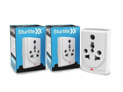 Sturlite Konvert Multiplug| 6-16 Amp| 2-Pin & 3-Pin Socket| Universal AC Travel Adapter| Premium Polycarbonate Body Socket| Compact Converter Plug for Travel, Home & Office Use - P