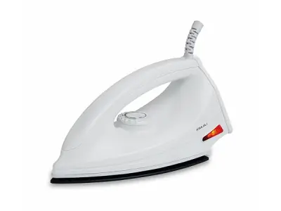 Bajaj DX-6 1000 Watts Dry Iron | Advance Soleplate And Anti-Bacterial German Coating Technology | Thermol Fuse Safety | Auto Shut-Off | Cool Touch Body | 2 Yr Warranty 【White】