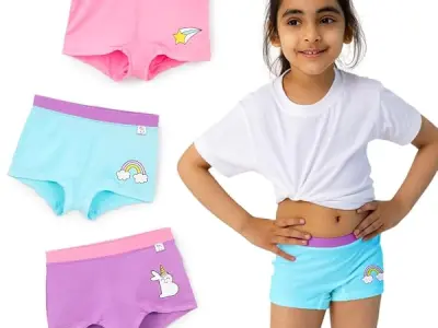 superbottoms Girl Boyshorts | Supersoft Underwear for Girls | 3X Softer Underwear| Premium Panties for Girls | Super Stretchy, Gentle Elastics, No Scratchy Tags, AZO-Free Dyes| 3 F