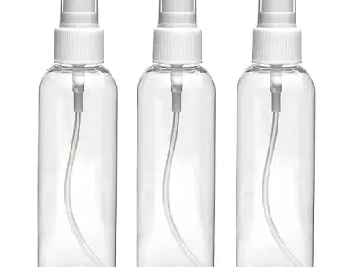 nsb herbals 100 ml Transparent Plastic Empty Refillable Reusable Fine Mist Spray Bottle Container For Sanitizer, Perfume, Rose Water, Travel, Home Care, Other Diy (Pack Of 3)