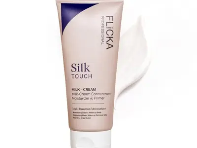 FLiCKA Silk Touch 3 in 1 Moisturizer and Primer for Face | Hydrating, Lightweight, Long-Lasting | Pore Minimizer | Dermatologically Tested | All Skin Types | Makeup Base | 60g | Cr