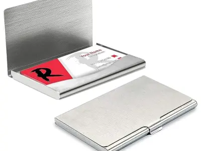 Storite Men's & Women's Stainless Steel Card Case Holder - Silver | Pocket Card Holder Wallet for Visiting Credit Card Business Card, 9.2 x 0.7 x 5.8 cm