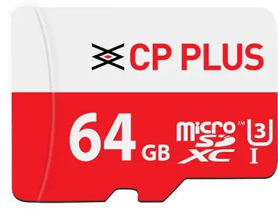 CP PLUS 64GB microSDXC Memory Card Grade UHS-3 Class 10, Up to 70 Mbps Reading & 30 Mbps Writing Speed with High Performance of Data Transfer & Lower Power Consumption for Portable