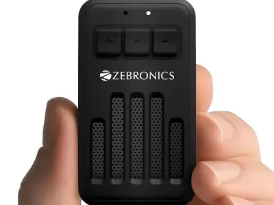 ZEBRONICS Clipper, 4 Watts, Wearable Bluetooth Speaker with Mic, Magnetic Clip-On, Upto 20 Hours Playback, Bluetooth v5.3, Carry Loop, Adventure & Travel Companion, Portable Speake