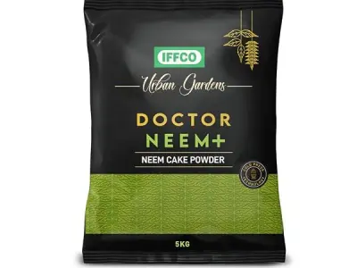IFFCO Urban Gardens - Neem Khali 5 Kg - Pure Neem Cake Powder Extracted Through Cold Press Technology - Higher Azadirachtin & Neem Oil Content - Suitable for All Plants