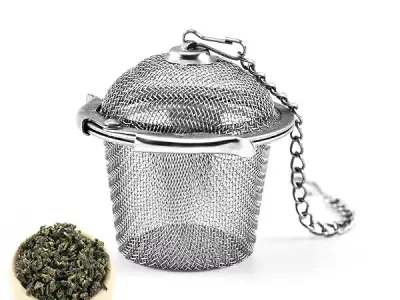 MobFest® Stainless Steel Tea Infuser for Loose Leaf Tea Brewing | Durable Mesh Strainer with Chain and Hook | Rust-Free Tea Steeper for Herbal, Black Tea Locking Infuser Basket (1)