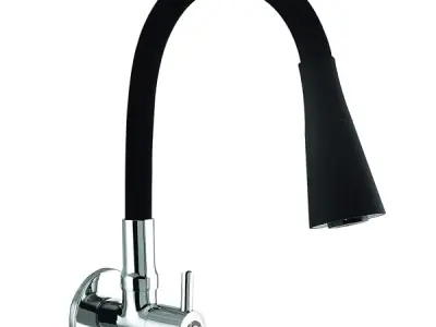 HOUZA Brass Kitchen Sink Tap Faucet with Pull Down Sprayer | Kitchen Tap with 360 Degree Flexible Silicon Swivel Spout | Water Saving Aerated Dual Flow Kitchen Faucet for Sink (Chr