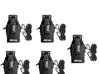 BAOFENG Two Way Radio Strong NylonBag Radio Holster, 3in 1 Protection Case for UV-5R Series UV-82 UV-9R Pro UV-9R Plus BF-888S Ham Radio(Black,5 Pack)