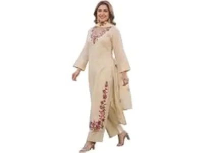 ANNI Designer Kurta Sets for Women Viscose Blend Embroidered | Kurta Palazzo Dupatta Set | Desi