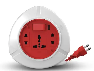 GM 3041 Trio 2-Pin Flex Box with 5M Copper Cord | Universal 3-Pin & 2-Pin Sockets | Master Switch, LED Indicator | Safety Sleeve, Cable Guard, Polycarbonate Body | Home & Office Us
