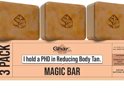 Ghar Soaps Sandalwood & Saffron Bath Soap (300g, Pack of 3)