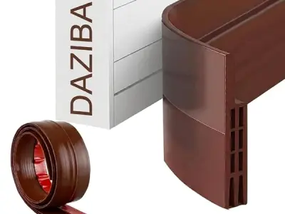 DAZIBAO® Door Gap Filler Silicone Strip – Door Bottom Sealing Strip for Under Gap, Rubber Sealer for Cockroach, Insect & Dust, Brown, 39 Inches