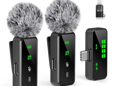 GRENARO Mic for YouTube Wireless, 3-Level Adjustable Noise Cancellation Wireless Microphone,Professional Wireless Mike for Recording, Ideal for Video Recording and Content Creators
