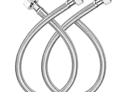 Lifelong 24-Inch Stainless Steel Connection Pipe | Pack of 2 | Leakproof Pipe for Hot & Cold Mixer Faucets | Ideal for Bathroom & Kitchen | Suitable for Toilet, Basin, Sink, Geyser