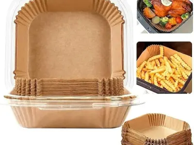 Niwlix 100 Pcs Air Fryer Paper Sheets, Disposable Paper Liner for Microwave, Oil-Proof Non-Stick Parchment Paper for Air Fryer, Baking, Cooking, Microwave and Roasting