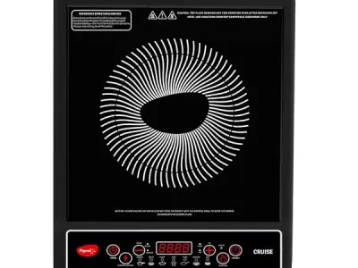 Pigeon by Stovekraft Cruise 1800 watt Induction Cooktop With Crystal Glass,7 Segments LED Display, Auto Switch Off - Black
