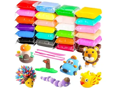 VGRASSP 24 Pcs Air Dry Clay for Kids with 6 Sculpting Tools - Creative Art & Crafts Play Dough