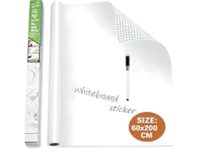 NAITIK CREATION 60X200 CM White Board Sticker for Wall with 1 Marker for School, Office, Colleg