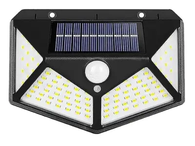 Btag Solar Motion Sensor Sun-Powered 114 LED Wall Light | 1W Wireless Waterproof LED Outdoor Lamp with 120 Degrees Angle Lighting | Wall-Mounted Security Light for Garden,Pathway,