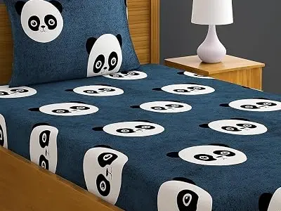 DECORUM Glace Cotton Single Bedsheet with 1 Pillow Cover | Soft, Durable, Lightweight & Skin-Friendly Fabric| Suitable for Single/Diwan Bed Size