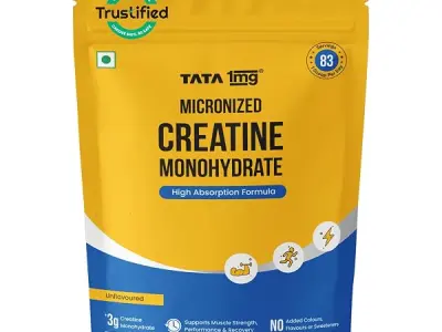TATA 1MG Creatine Monohydrate| Each Batch tested DCT& DHT Safe | Zero Calories | Boosts Strength, Power & Recovery | Fast Absorption | Unflavoured,250gm