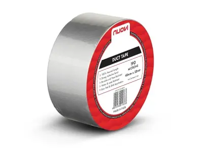NUOVI Duct Tape | 20meter Length X 48mm Width | 190Micron High Strength Self-Adhesive Tape for Strong Hold | Multi Purpose Strong, Waterproof Tape for Industrial & Personal Use