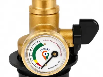 UltinoPro Gas Safety Device for Cylinders | Advanced Gas Leakage Protection | Automatic Shut-Off Safety Lock | Durable Kitchen Safety Solution