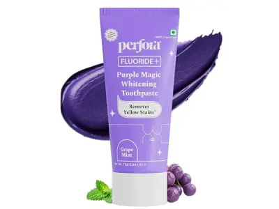 Perfora Purple Whitening Toothpaste-75g | Purple Toothpaste For Teeth Whitening | Teeth Stain Remover | Enamel Safe & Effective Teeth Whitener Oral care | Grape Mint