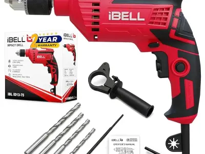 IBELL Impact Drill ID13-75 | 650W | 13mm Chuck | 2800 RPM | Copper Armature | 2-Mode Hammer & Drill | 12 Variable Speed Settings | Forward/Reverse | Variable Speed | Lock-On Button