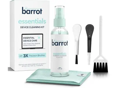 BARROT Essentials Mini Device Cleaning Kit | Includes 50ml Non-Alcohol Screen Cleaner, 3 x High