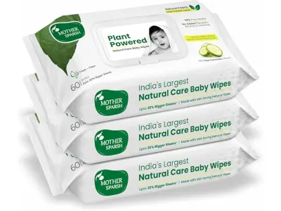 Mother Sparsh Natural Care Water Baby Wipes with Lid | 100% Plant Made Fabric From Forest Land