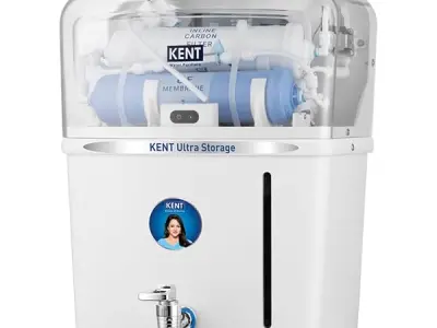 KENT Ultra Storage UV Water Purifier | Inline UV+UF Water Purification | Wall Mountable | 8L Storage | 60 L/hr Output | White