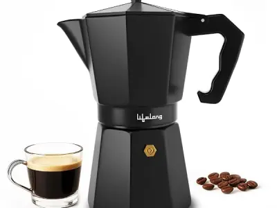 Lifelong 2-in-1 Moka Pot 300ml Coffee Maker | 6 Cup Stovetop & Induction Espresso Maker | Coffee Maker for Home | South Indian Kaapi Maker | For Ground Coffee, Coffee Beans & Peppe