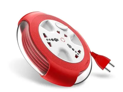 Goldmedal Krysta 2 Pin Heavy-Duty 5-Meter Cable Extension Cord |Master Switch with Indicator|Universal Sockets | Ultra-Smooth Rotation Extension Board for Home & Office| (White and