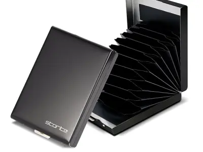 Storite 10 Slots RFID Blocking Metal Card Holder Wallet, Black
