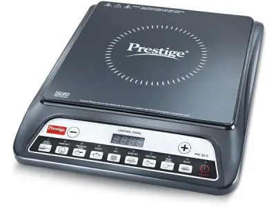 Prestige PIC 20 1600 Watts Induction Cooktop | 4KV Surge Protection | 8 Preset Indian Menu Options & Timer | Soft Touch Button | Easy to Clean | Portable | Black | 1Y Warranty | BI